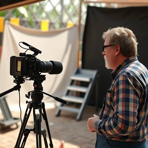 Image d'un ingénieur du son enregistrant des dialogues sur un plateau de tournage.