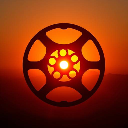 Logo de l'Académie Ciné Lumière - Une bobine de film stylisée avec un soleil levant