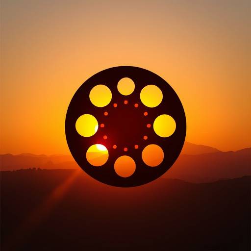 Logo de l'Académie Ciné Lumière - Une bobine de film stylisée avec un soleil levant